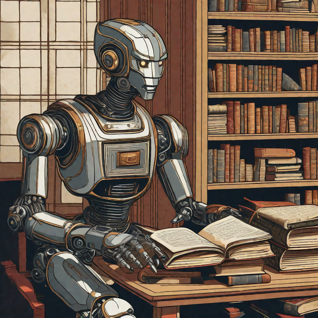 ai studying at library